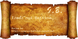 Izményi Bettina névjegykártya